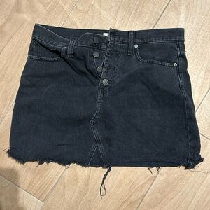 Madewell Black Jean Skirt